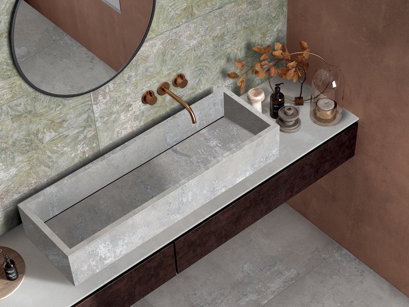 Surface-mounted degradè washbasin